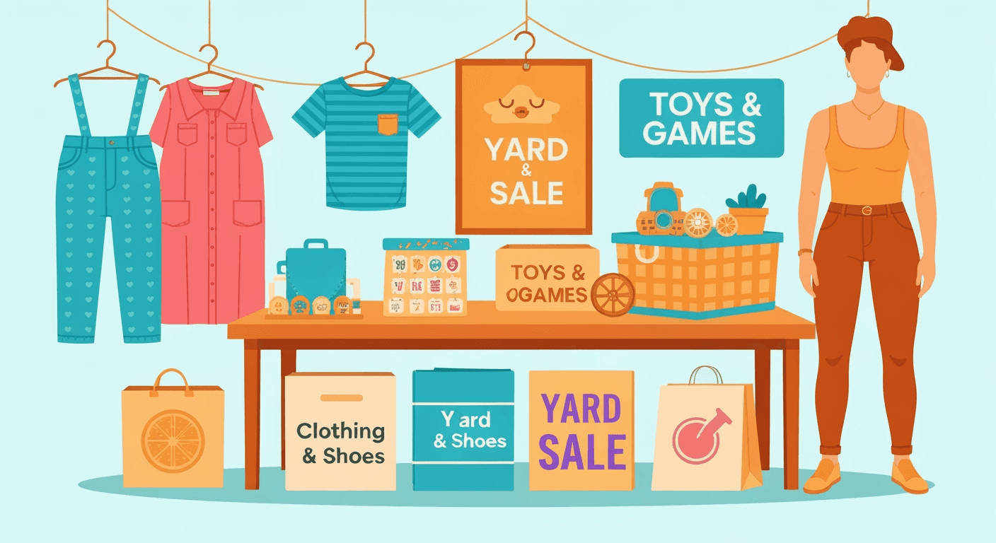 AI-generated illustration of a garage sale