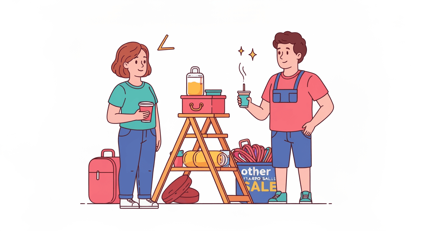 AI-generated illustration of a garage sale