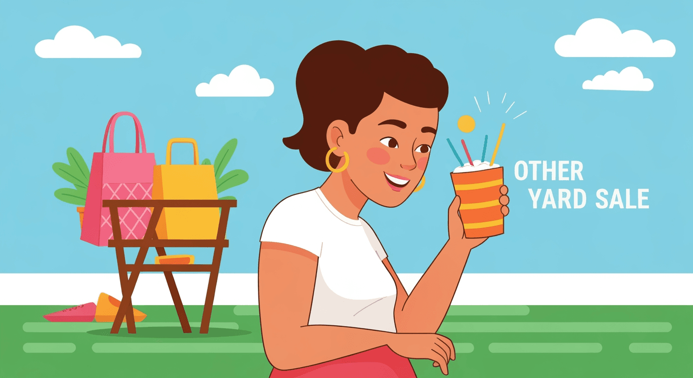 AI-generated yard sale illustration