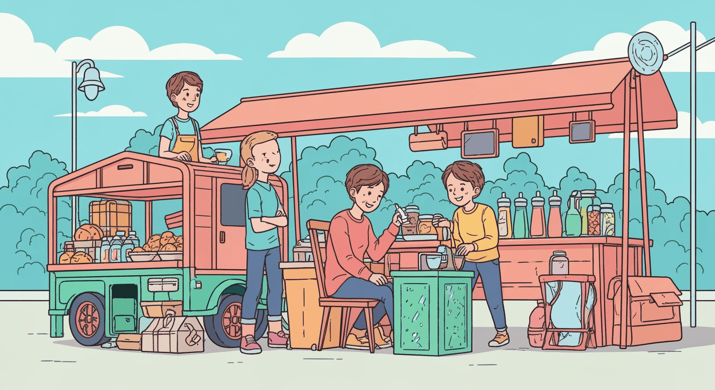 AI-generated yard sale illustration