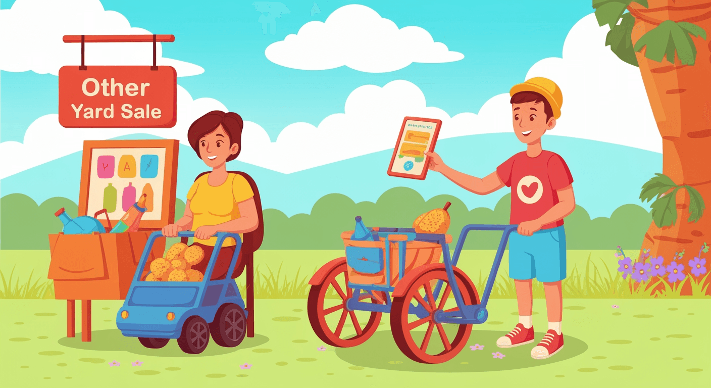 AI-generated yard sale illustration