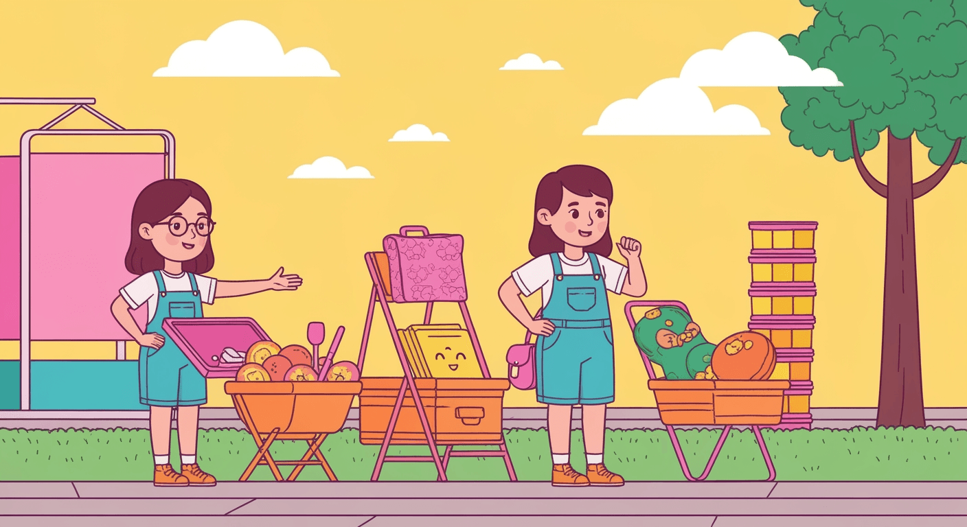 AI-generated illustration of a garage sale