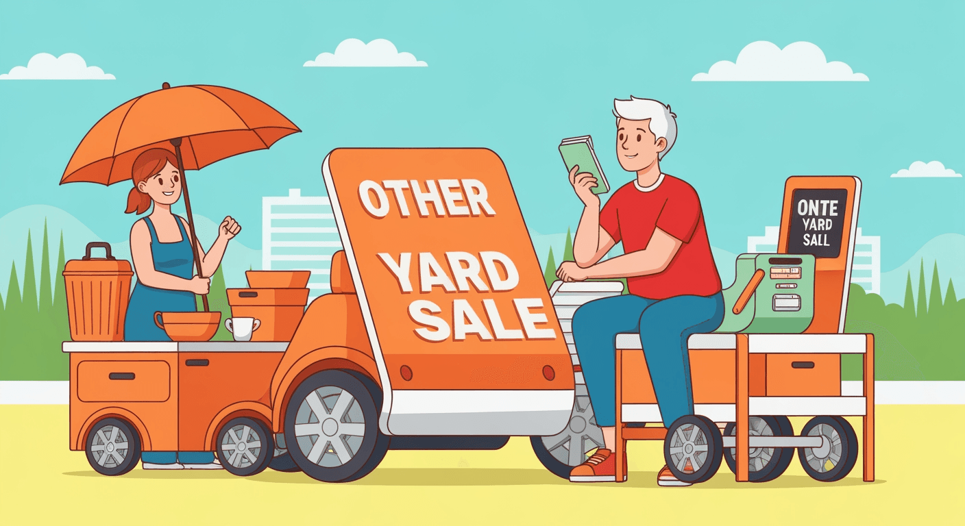 AI-generated yard sale illustration