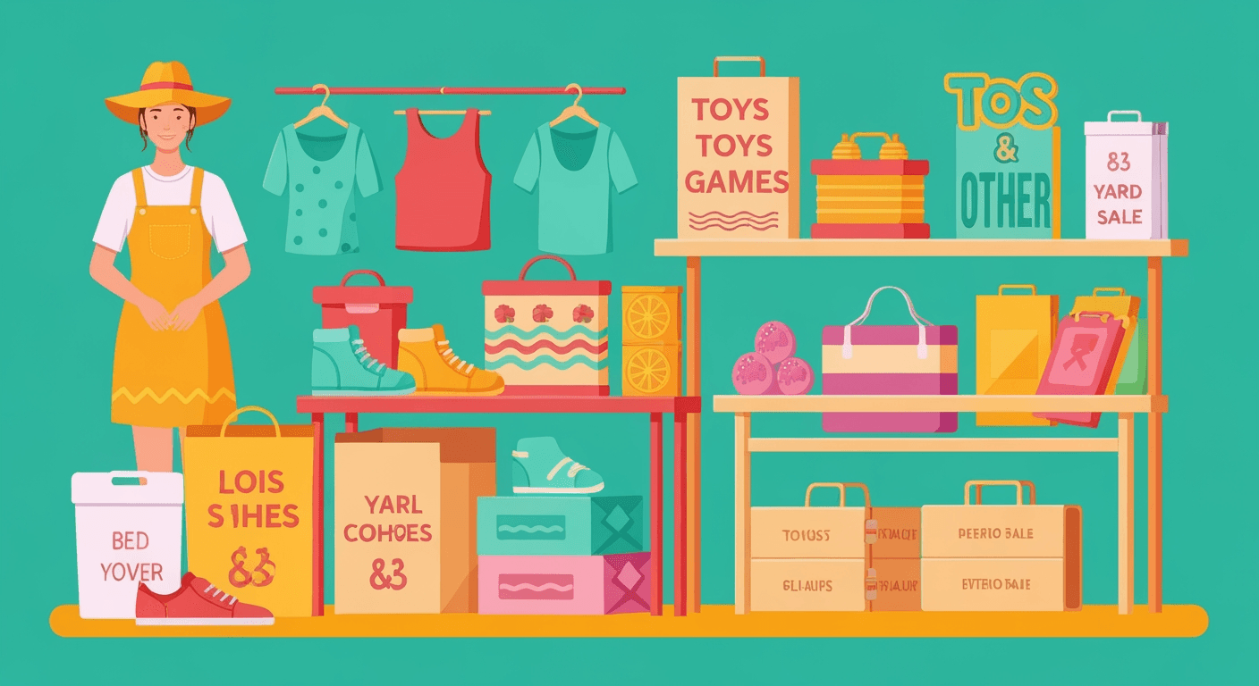 AI-generated illustration of a garage sale