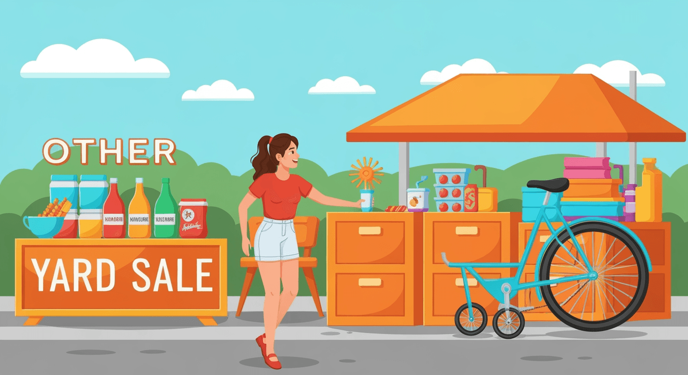 AI-generated illustration of a garage sale