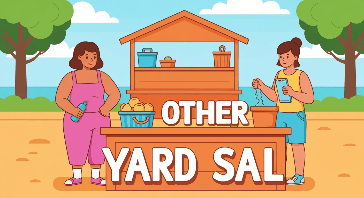 AI-generated illustration of a yard sale