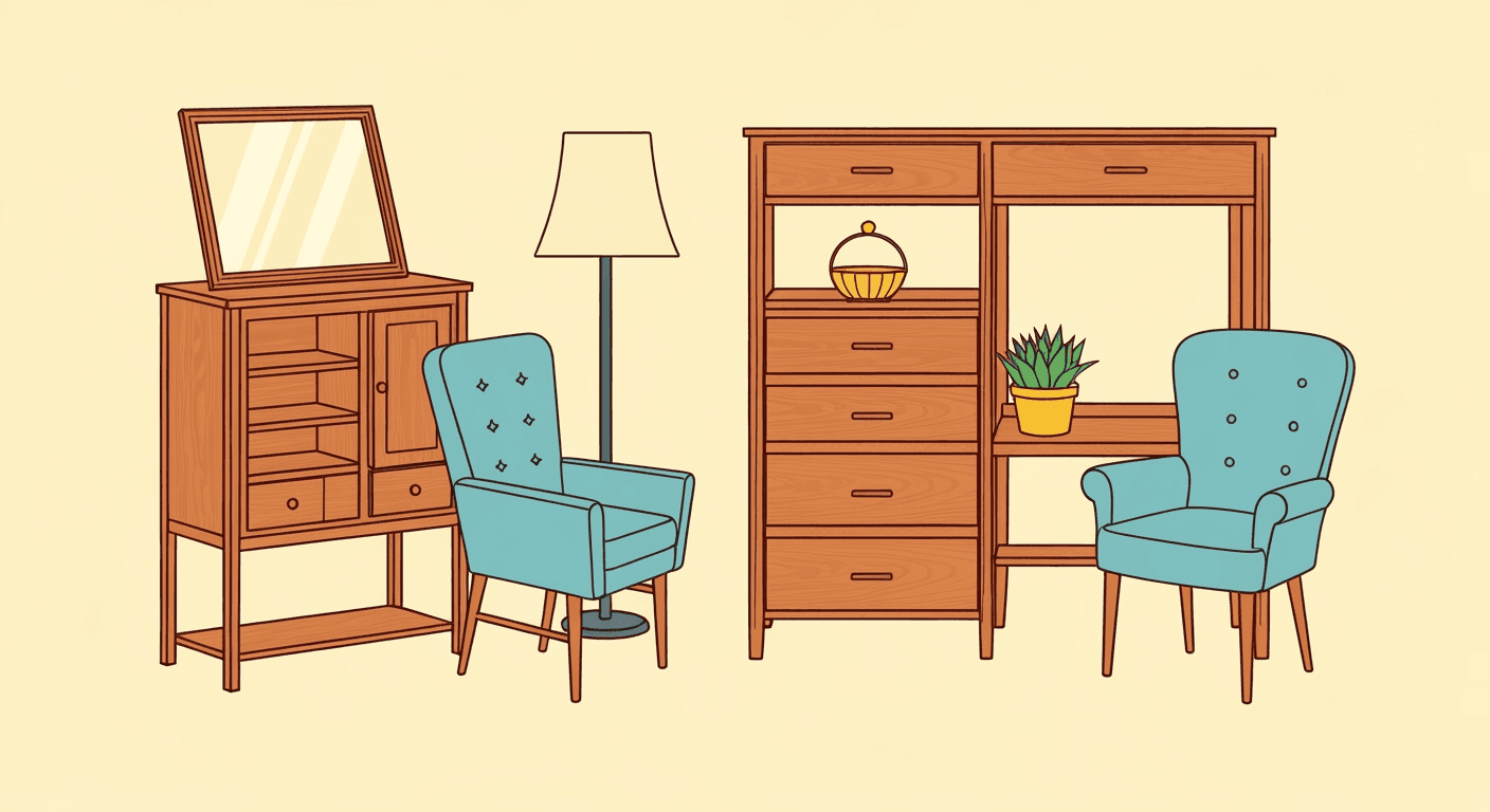 AI-generated illustration of a moving sale