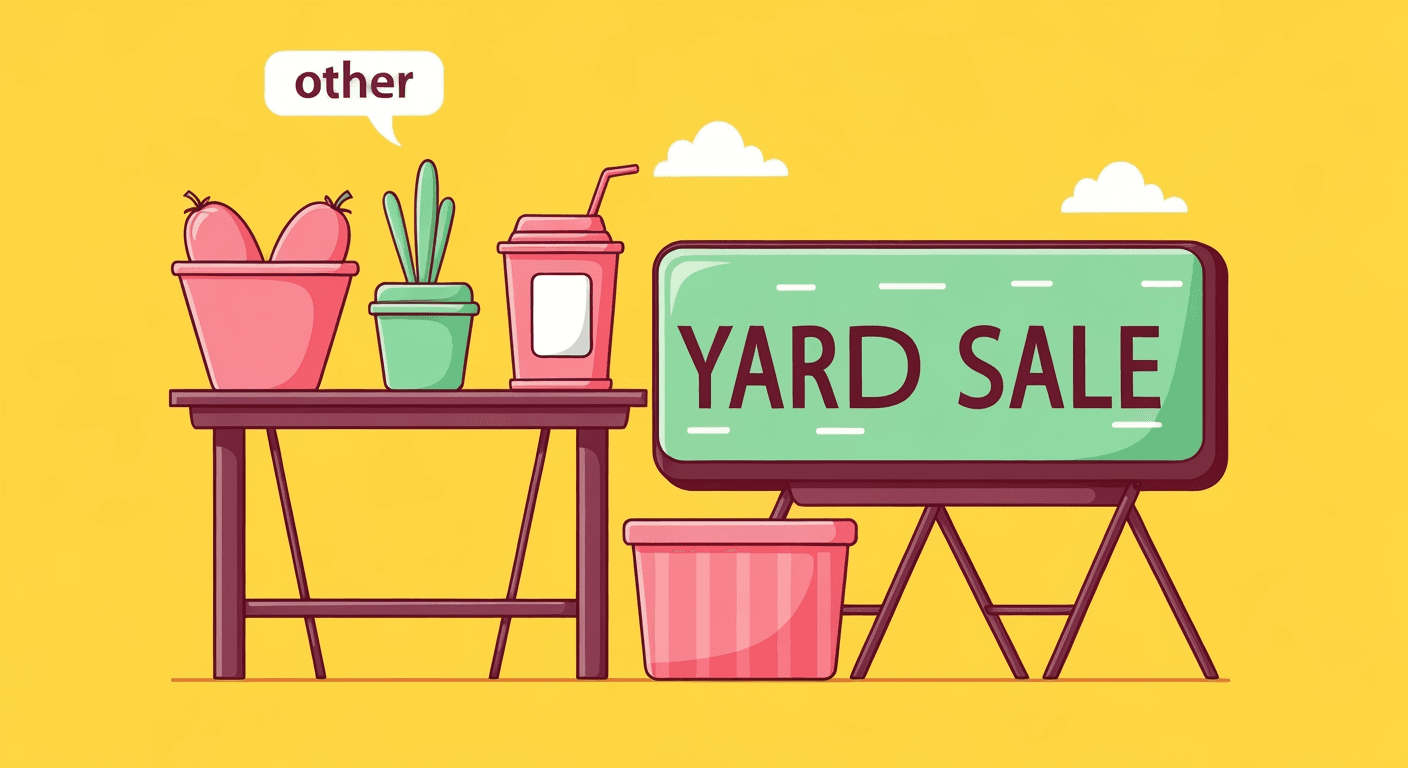 AI-generated illustration of a yard sale