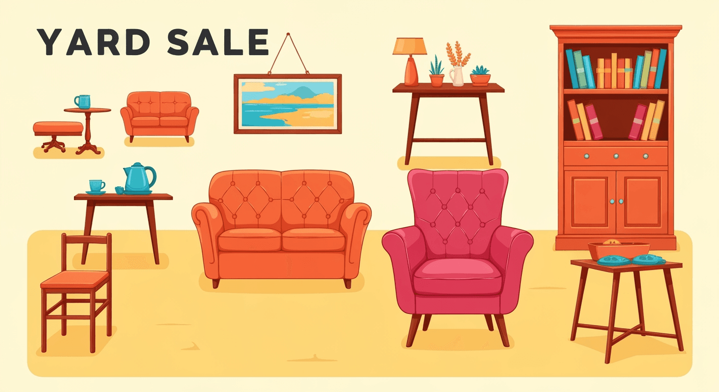AI-generated illustration of a estate sale