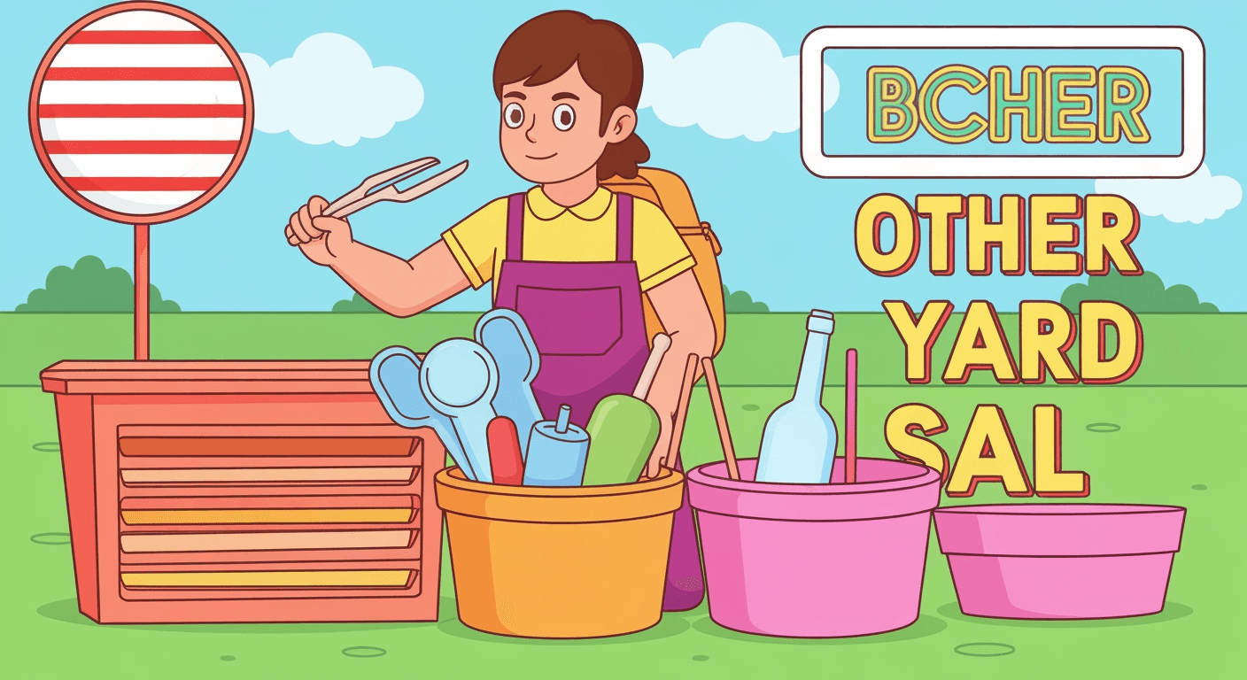 AI-generated illustration of a yard sale