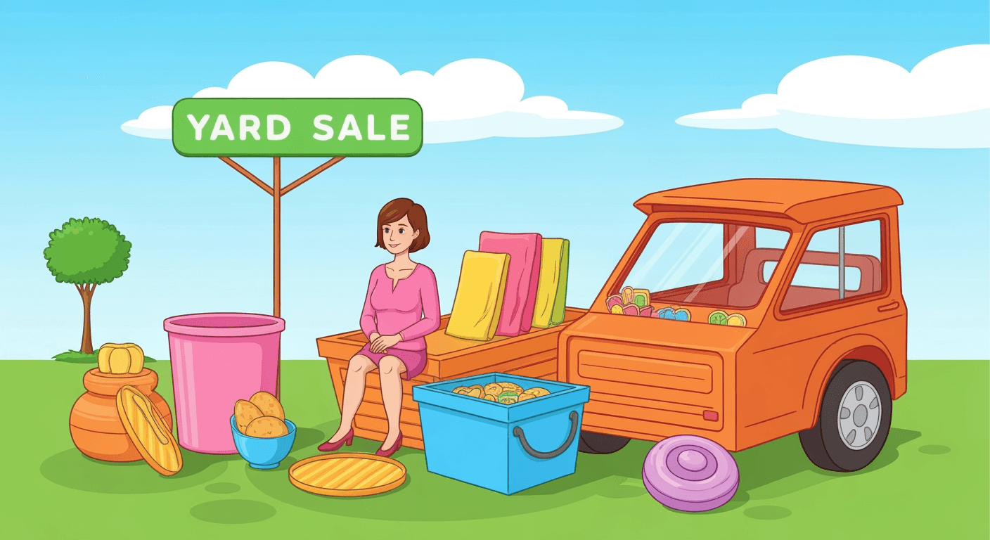 AI-generated illustration of a yard sale
