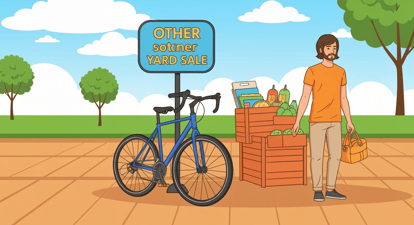 AI-generated illustration of a yard sale