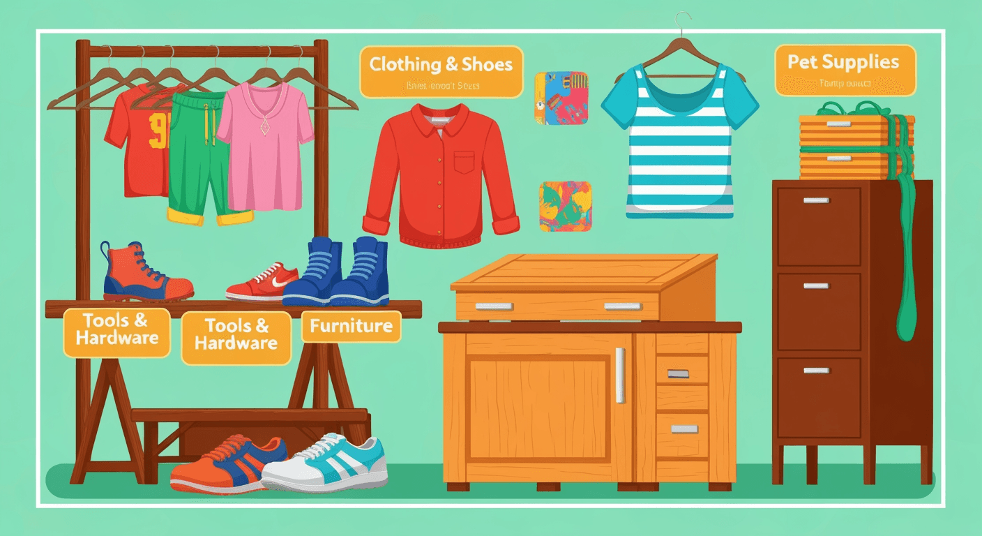 AI-generated illustration of a yard sale