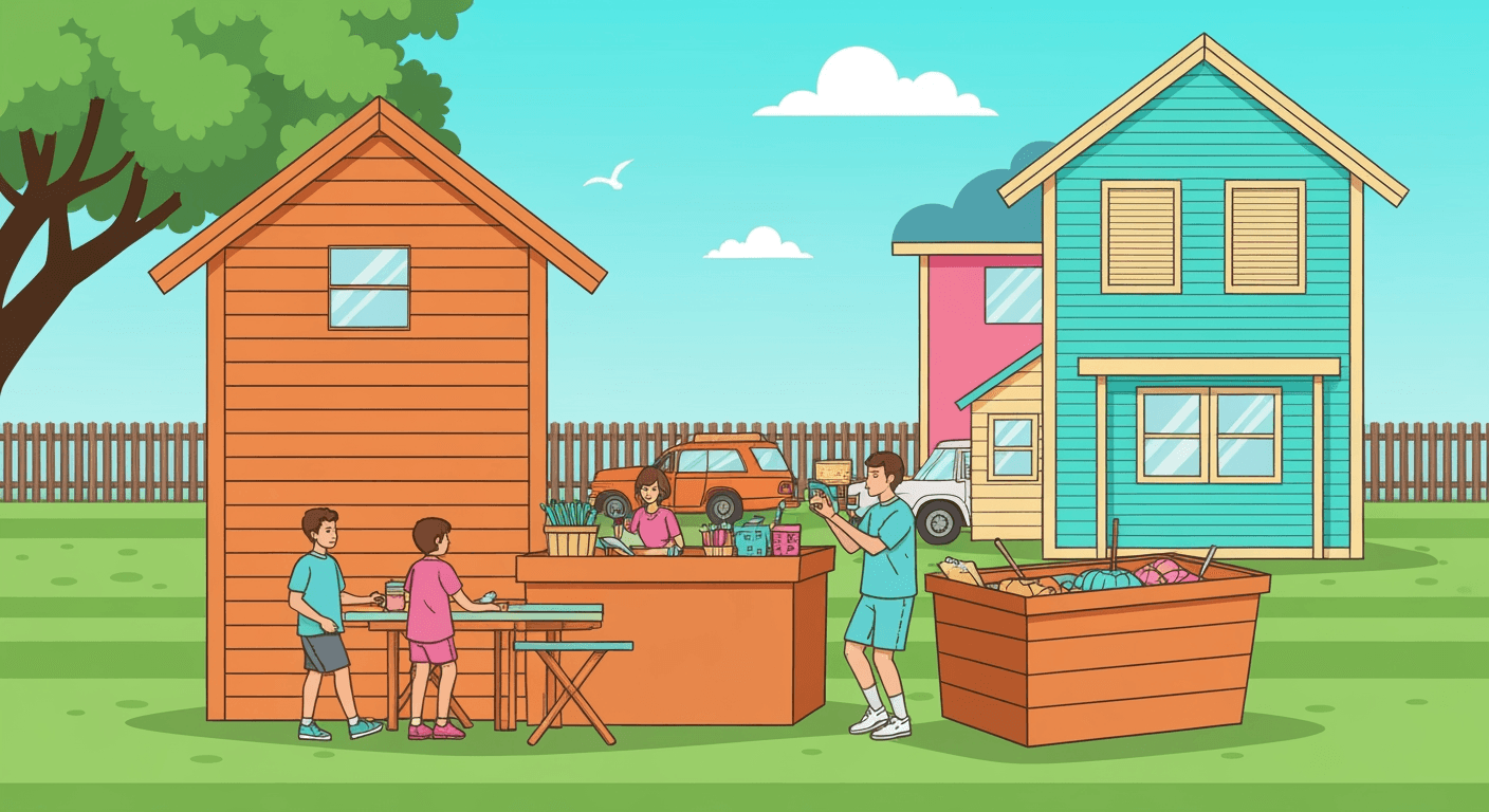 AI-generated illustration of a yard sale