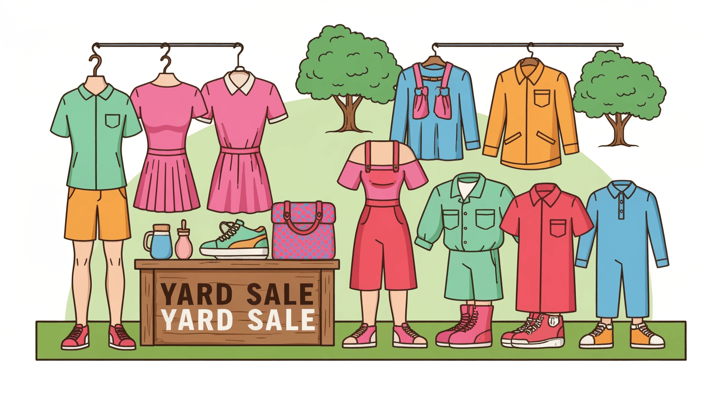 AI-generated illustration of a yard sale