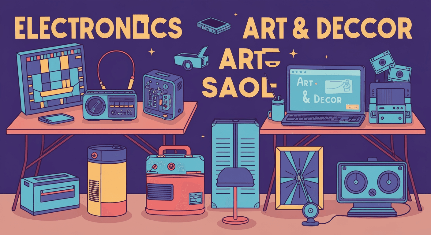 AI-generated illustration of a yard sale