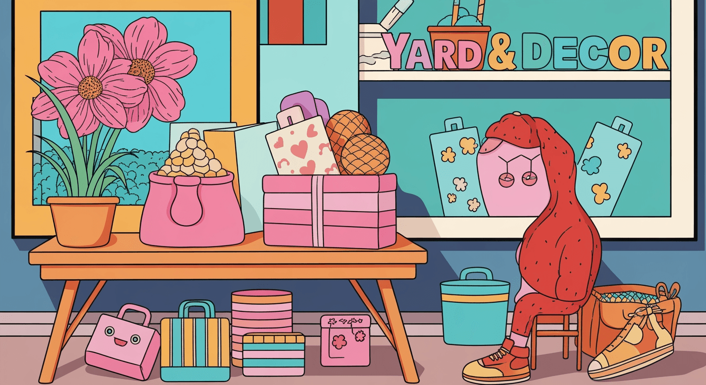 AI-generated illustration of a yard sale