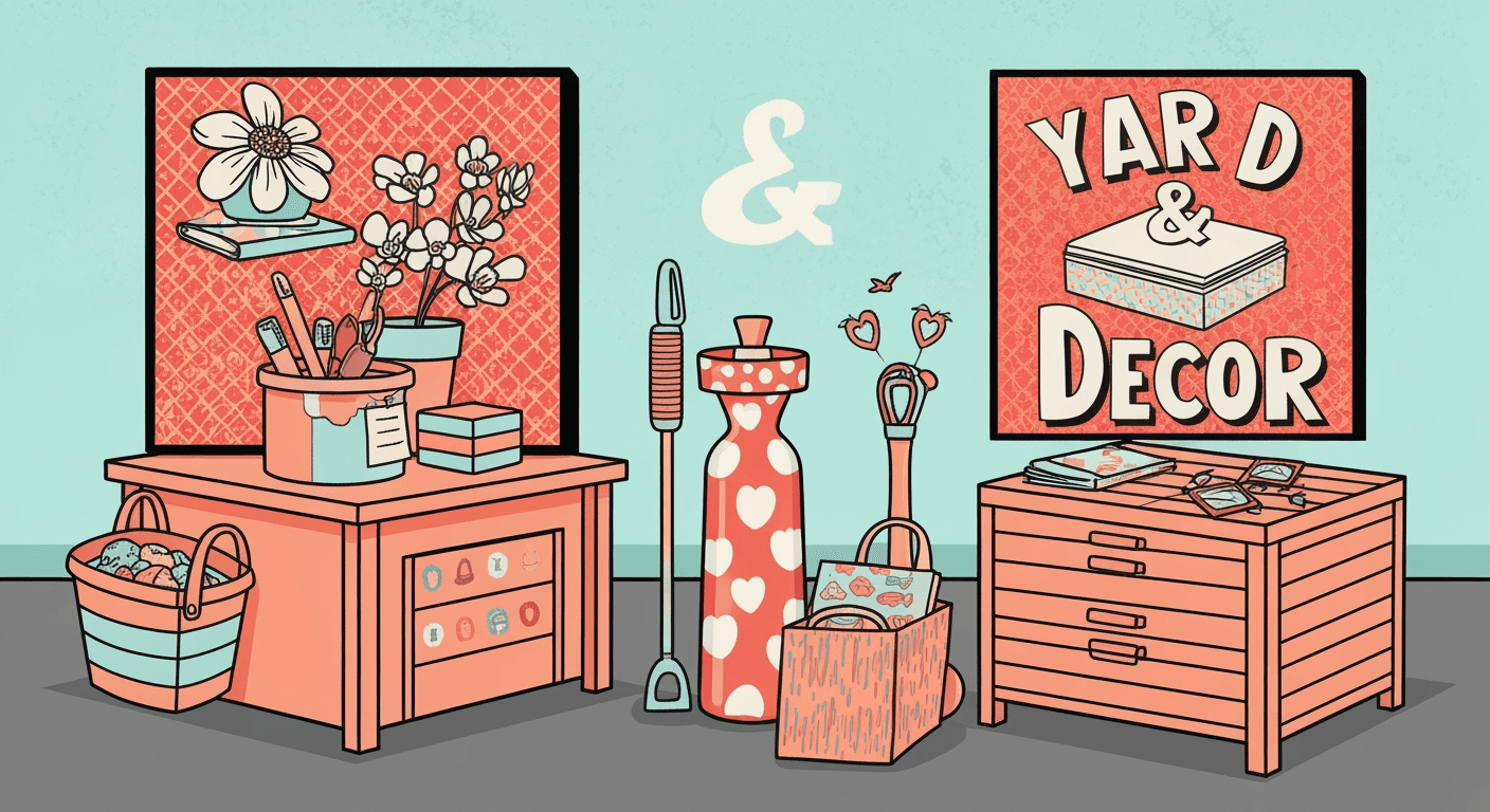 AI-generated illustration of a yard sale