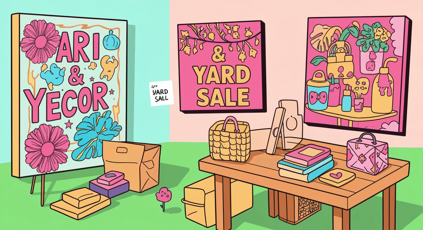 AI-generated illustration of a yard sale