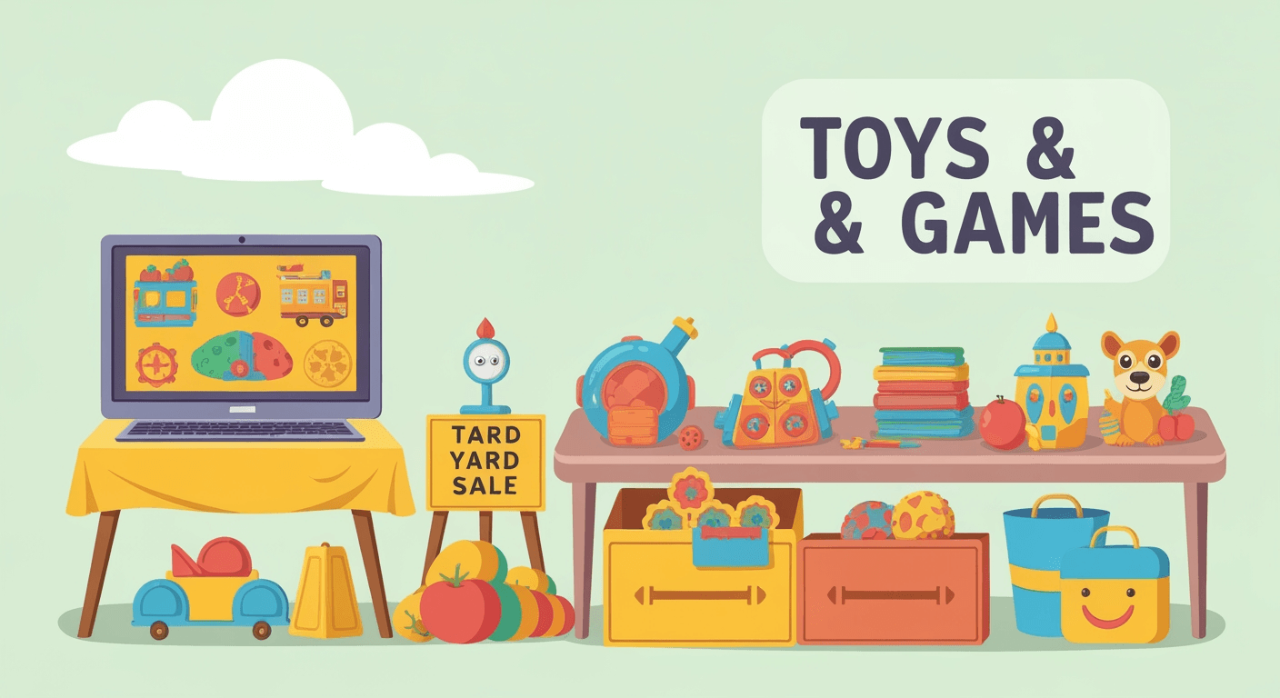 AI-generated illustration of a yard sale