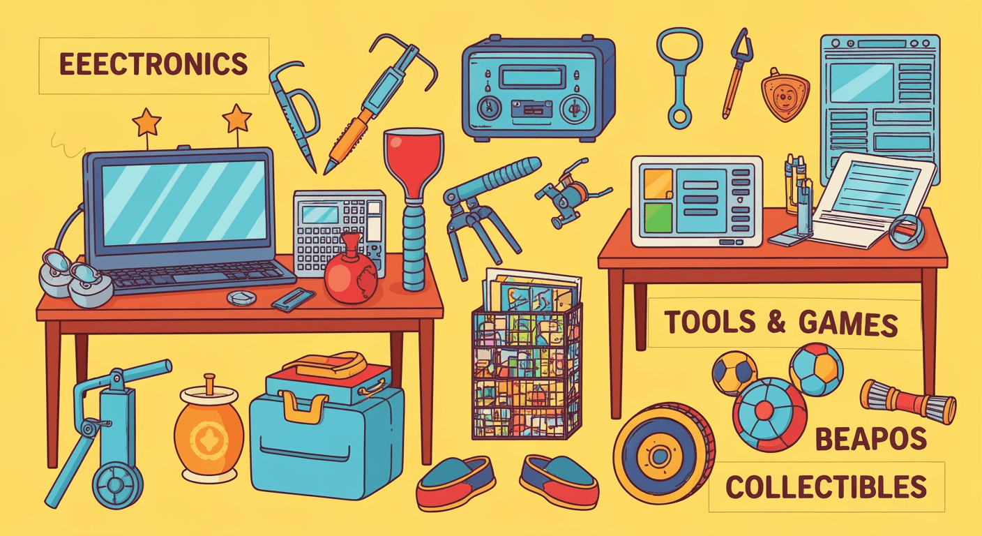 AI-generated illustration of a yard sale