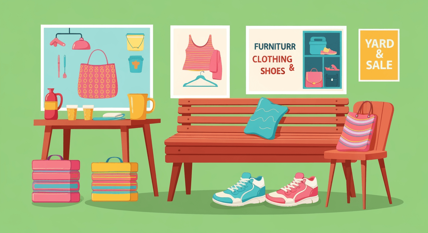 AI-generated illustration of a yard sale