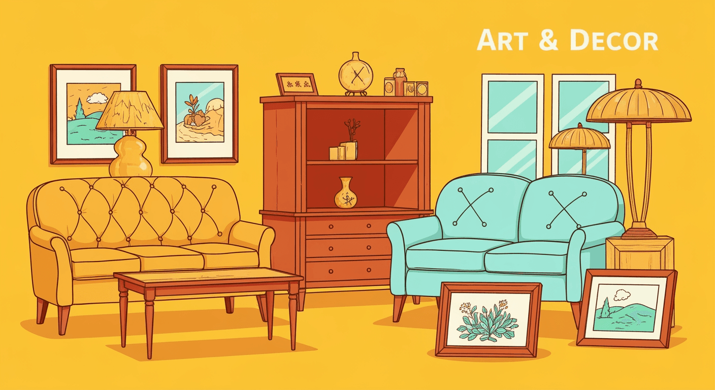 AI-generated illustration of a garage sale