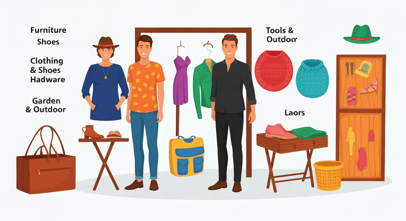 AI-generated illustration of a moving sale