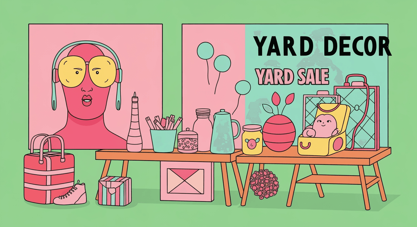 AI-generated yard sale illustration