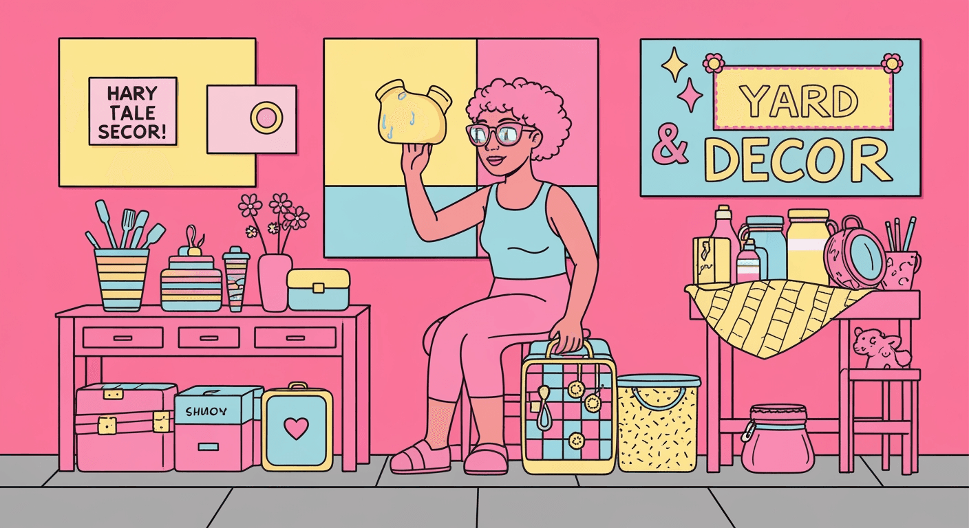 AI-generated illustration of a garage sale