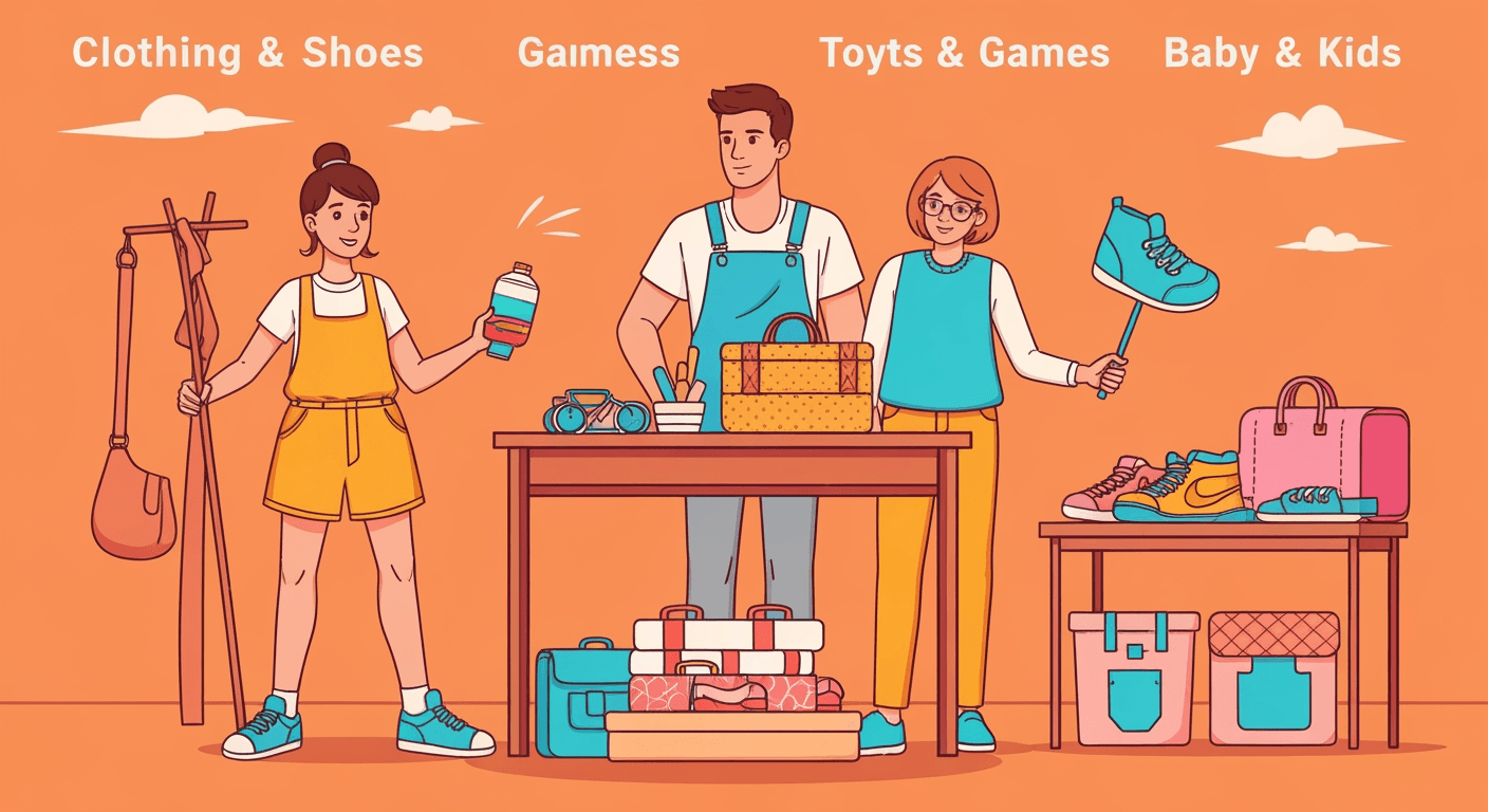 AI-generated illustration of a garage sale