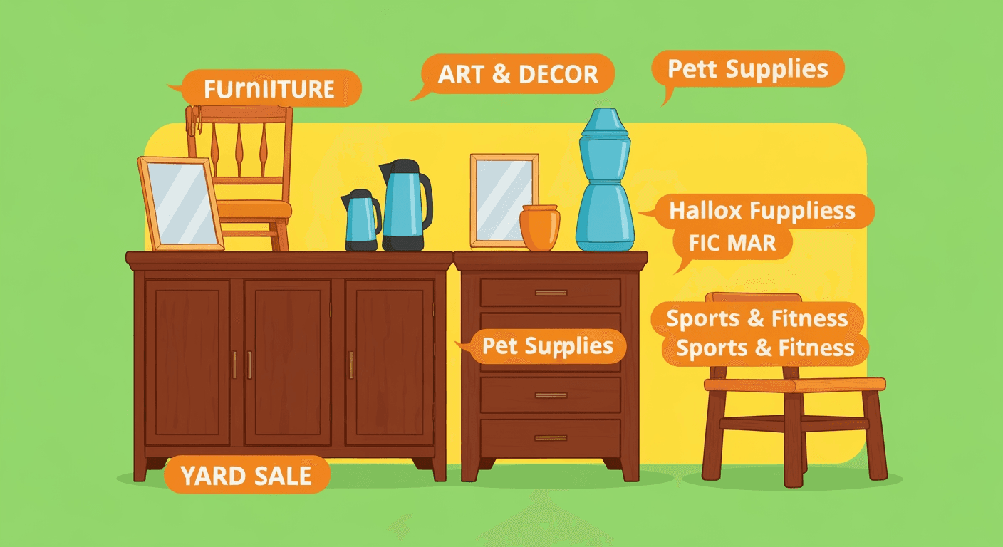 AI-generated illustration of a garage sale