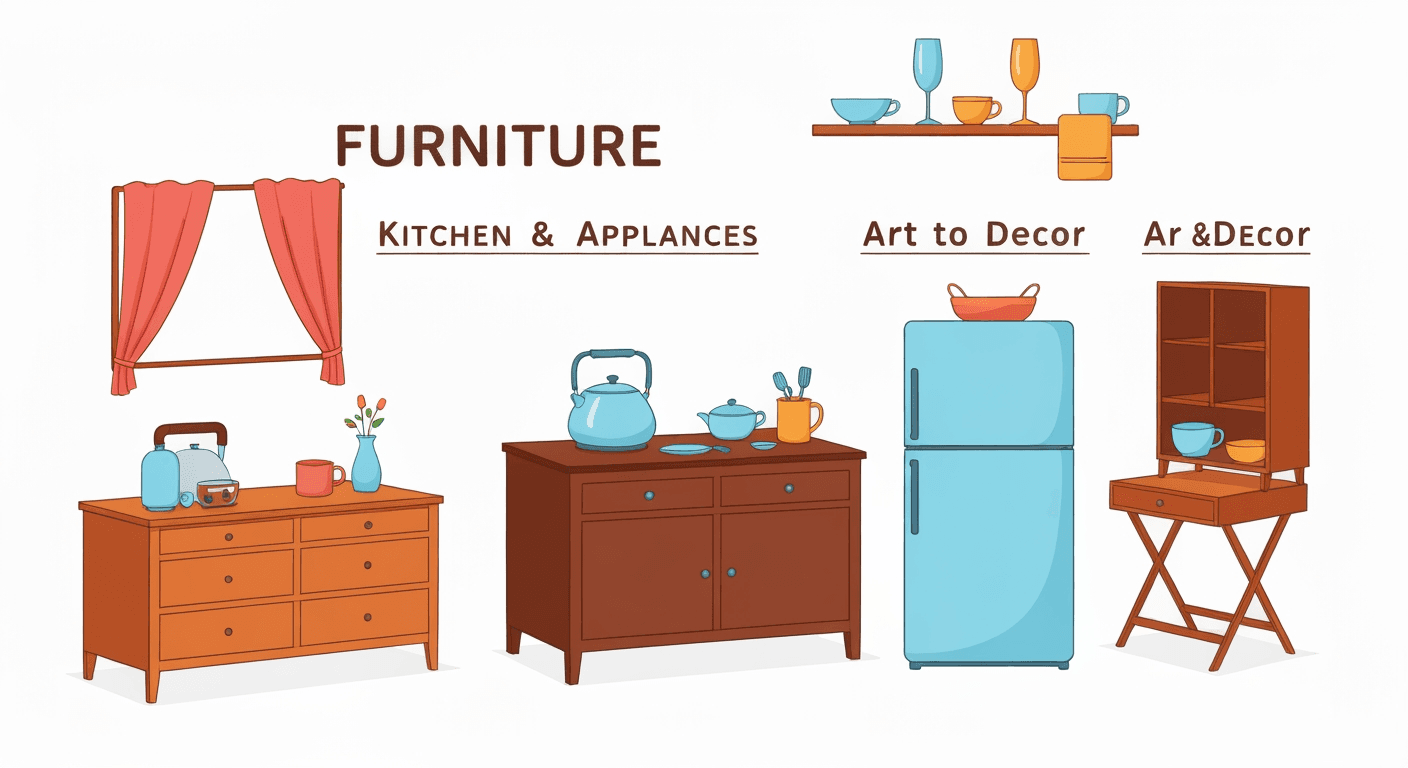 AI-generated illustration of a estate sale