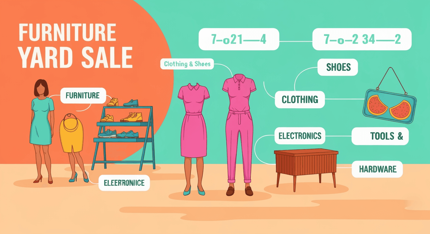 AI-generated yard sale illustration