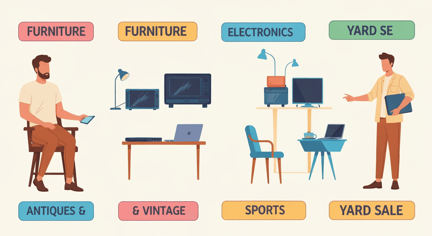 AI-generated yard sale illustration