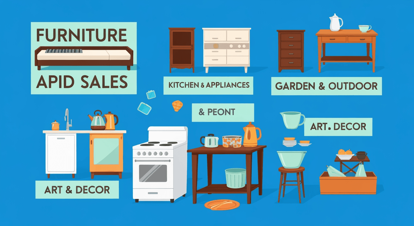 AI-generated yard sale illustration