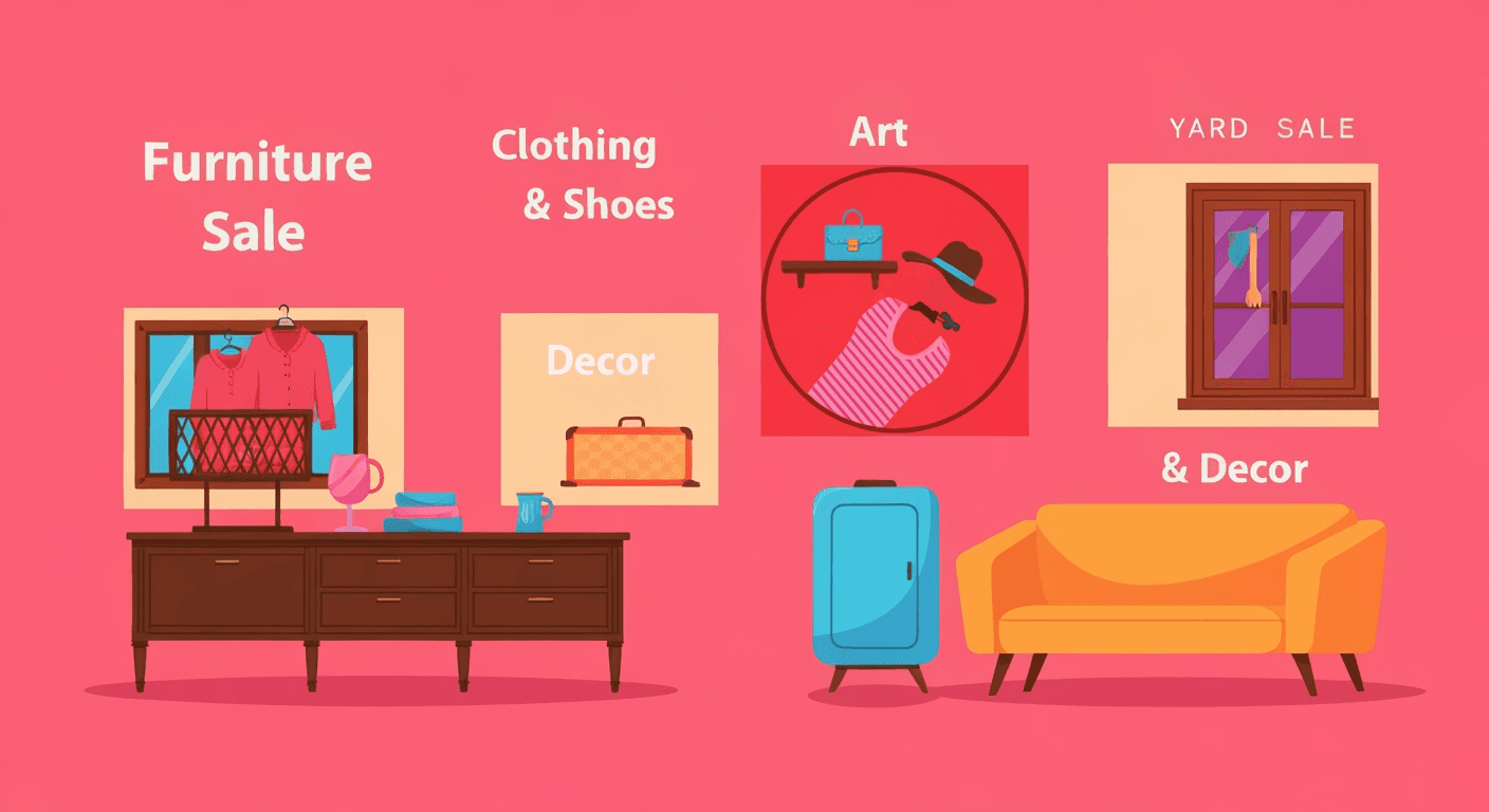 AI-generated yard sale illustration