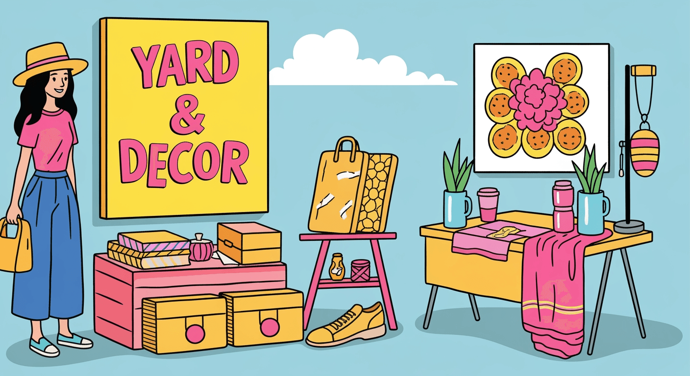 AI-generated yard sale illustration