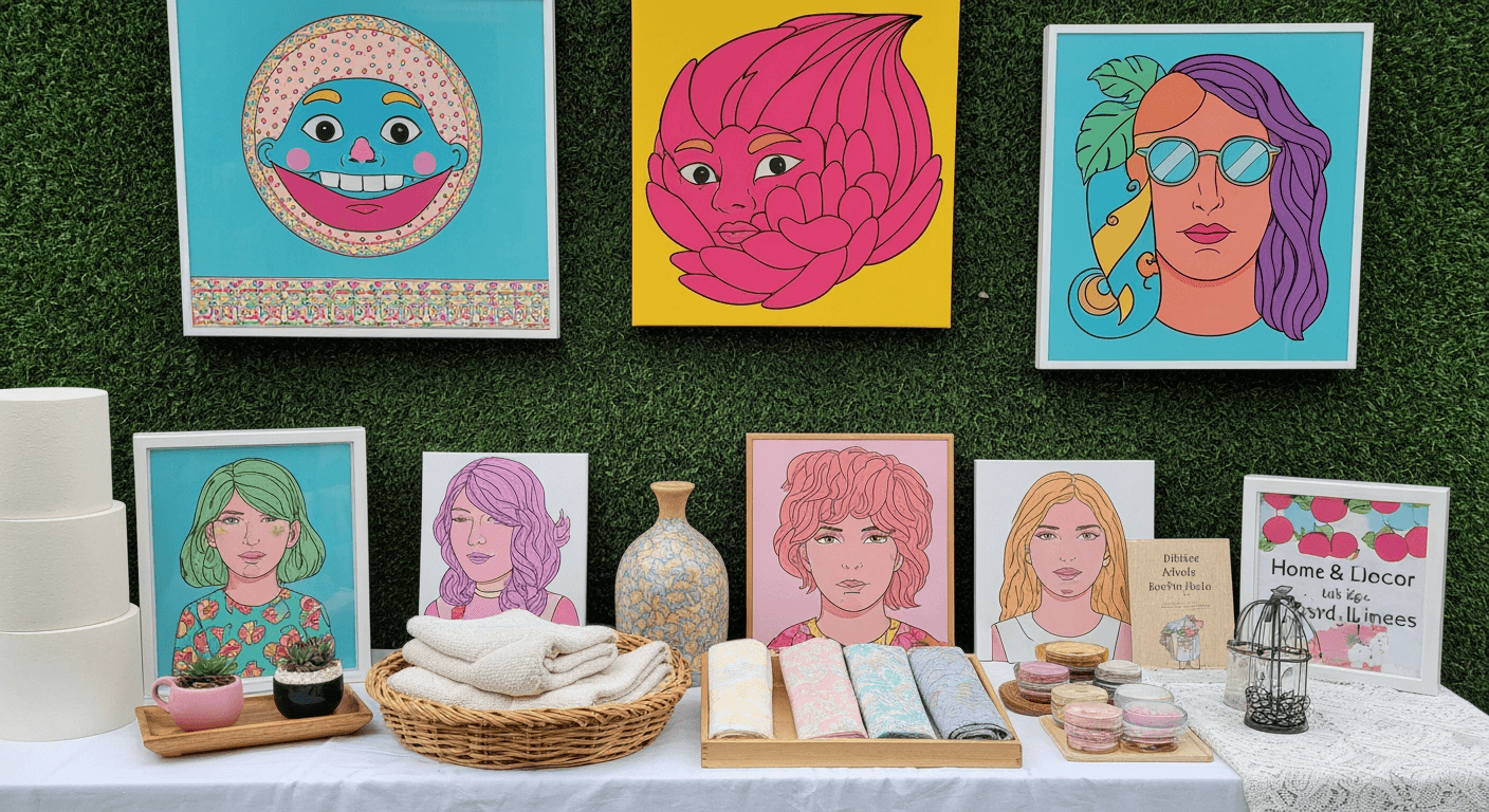 AI-generated yard sale illustration