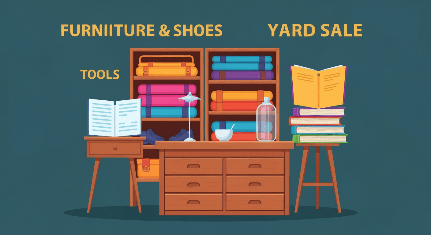 AI-generated illustration of a garage sale