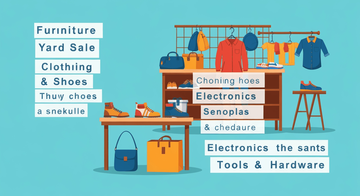 AI-generated yard sale illustration