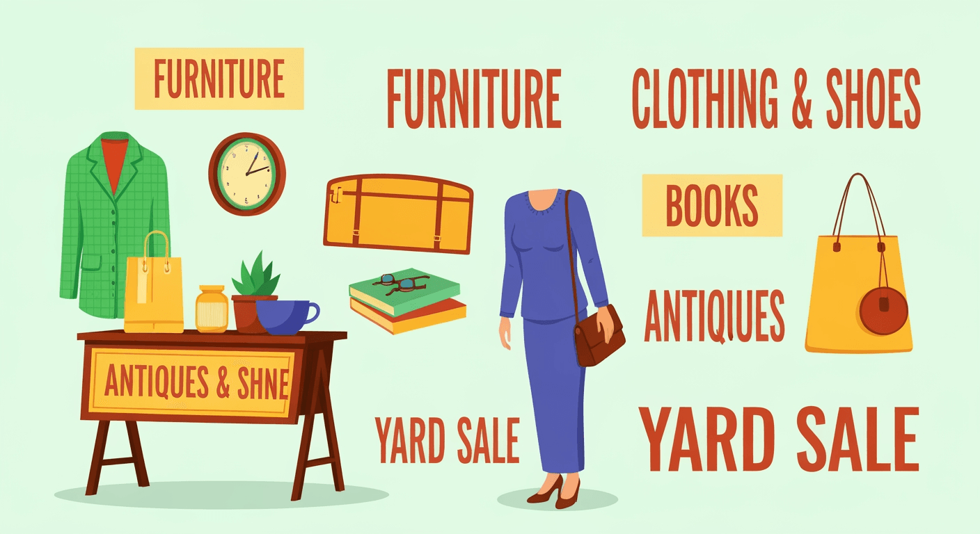 AI-generated yard sale illustration