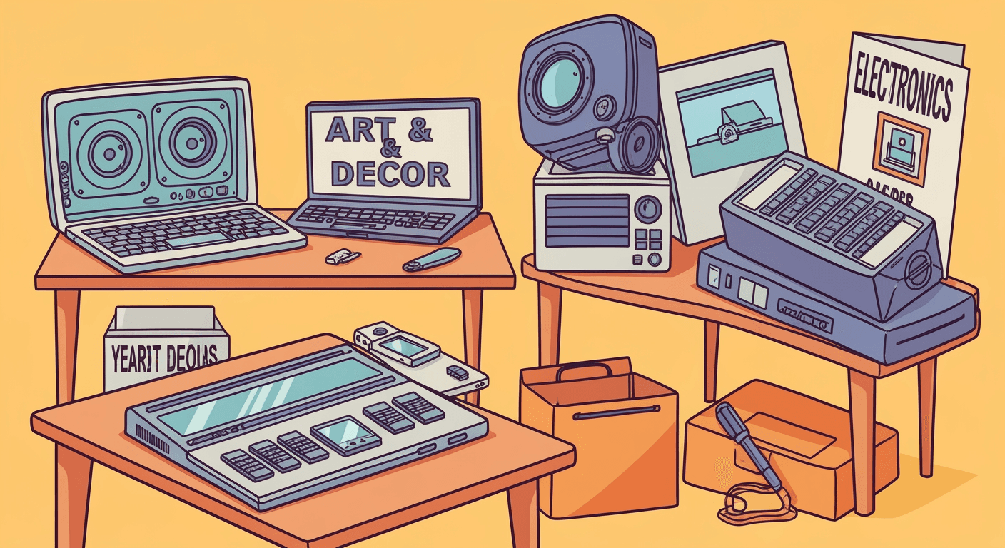 AI-generated yard sale illustration