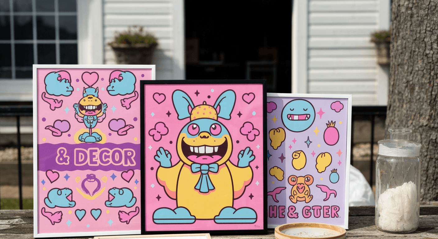 AI-generated yard sale illustration