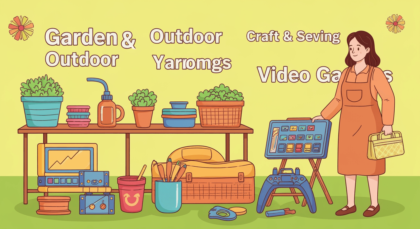 AI-generated illustration of a yard sale