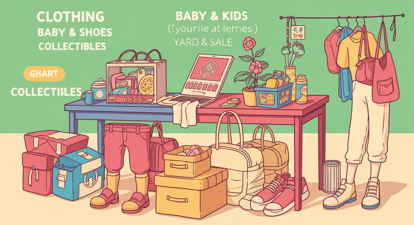 AI-generated illustration of a garage sale