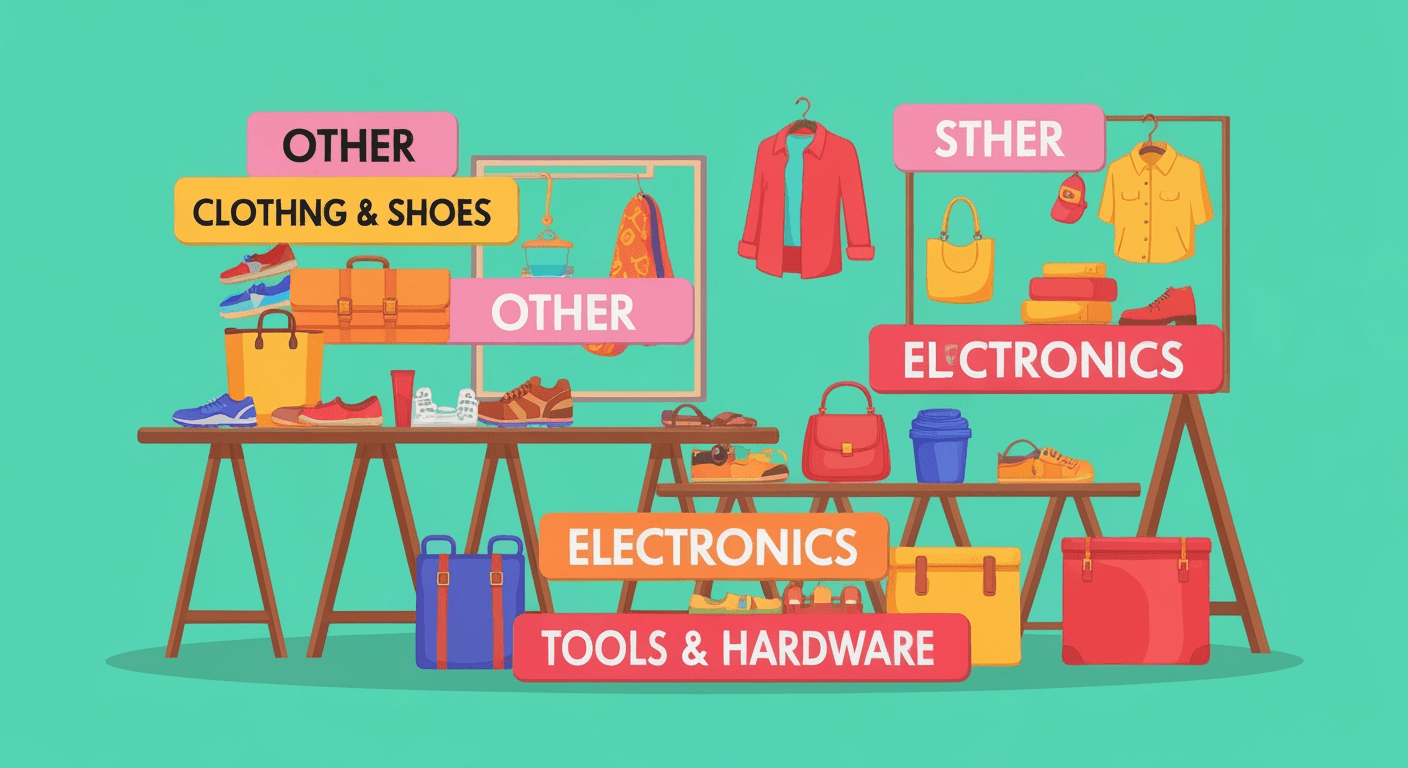 AI-generated illustration of a yard sale