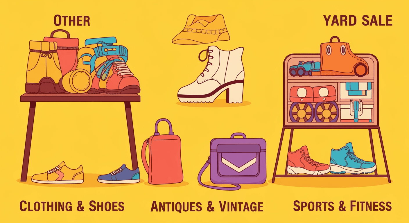 AI-generated illustration of a yard sale