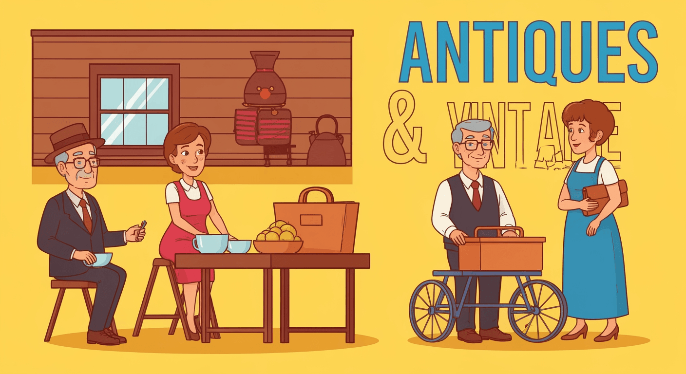 AI-generated yard sale illustration