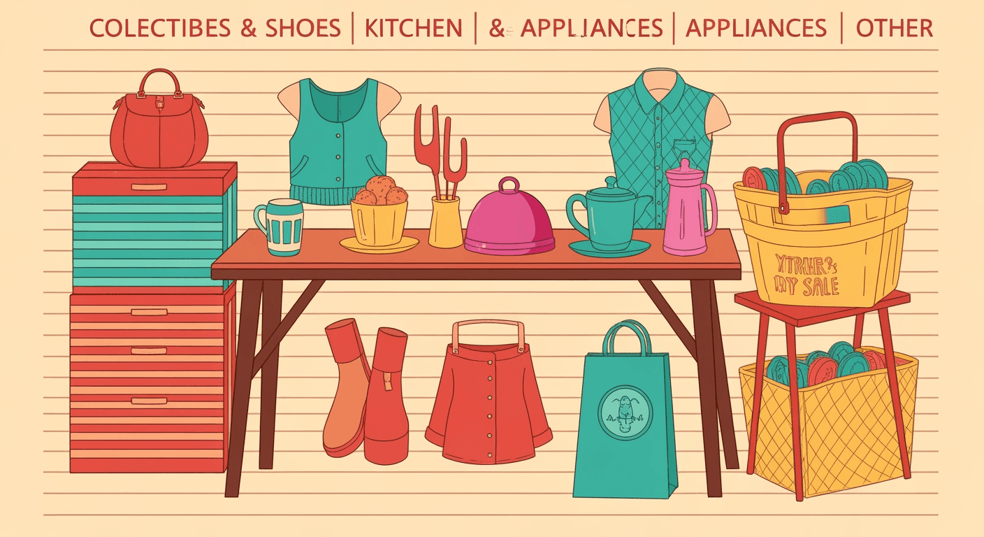 AI-generated illustration of a yard sale